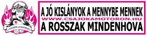 Csajok a motoron matrica, a jó kislányok a mennybe mennek