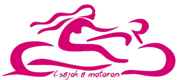 Csajok a motoron motoros nős rózsaszín logo