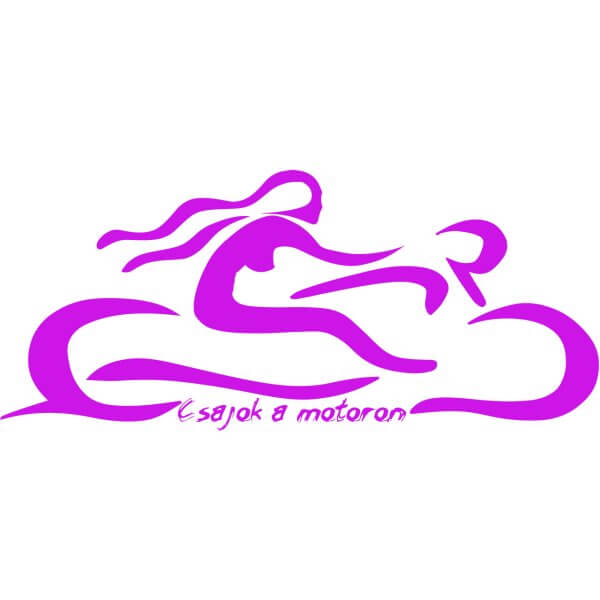 Csajok a motoron motoros nős logó lila