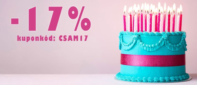 17 éves a Csajokamotoron.hu 17% kedvezménnyel vásárolhatsz a CsamShop-hu webáruházban.